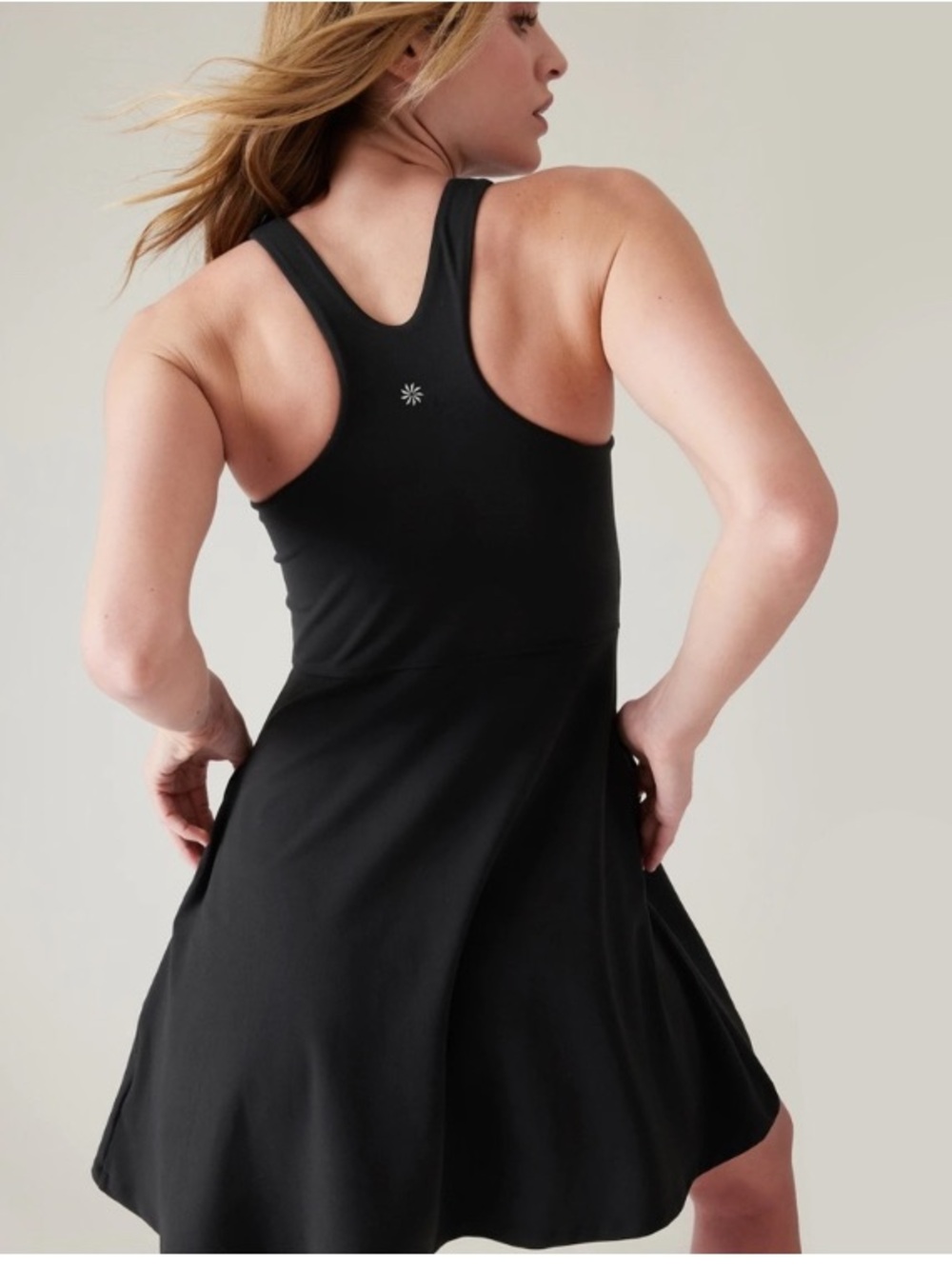 Athleta Black Racerback A-Line Mini Dress